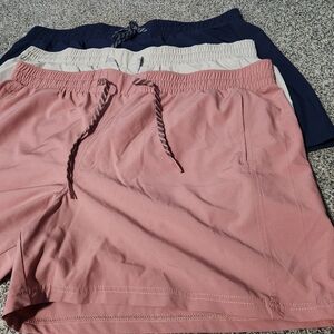 Pacific Trail Women's Athletic Shorts - Pink, Cream, and Navy 3 Pack